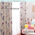 窓を飾るカーテン（デザインとサイズが選べる8000パターン）インファラ Velvet Remembrance（ベルベットリメンバランス） 遮光2級 遮熱 保温 形態安定 （AL） 幅100cm×丈220cm（2枚組） ピンク