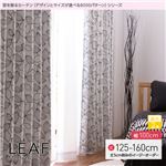 窓を飾るカーテン（デザインとサイズが選べる8000パターン）モダン LEAF（リーフ） 遮光2級 （AL） 幅100cm×丈140cm（2枚組） ブラック