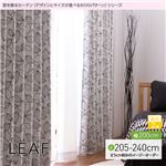 窓を飾るカーテン（デザインとサイズが選べる8000パターン）モダン LEAF（リーフ） 遮光2級 （AL） 幅200cm×丈225cm（1枚） ブラック
