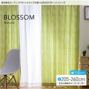 窓を飾るカーテン（デザインとサイズが選べる8000パターン）ナチュラル BLOSSOM（ブロッサム） 遮光2級 （MZ） 幅150cm×丈260cm（2枚組） アイボリー