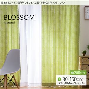 窓を飾るカーテン（デザインとサイズが選べる8000パターン）ナチュラル BLOSSOM（ブロッサム） 遮光2級 （MZ） 幅200cm×丈110cm（1枚） アイボリー