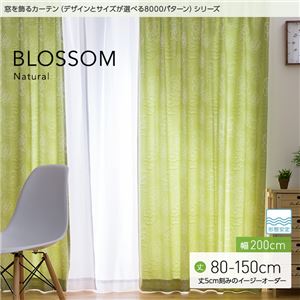 窓を飾るカーテン（デザインとサイズが選べる8000パターン）ナチュラル BLOSSOM（ブロッサム） 遮光2級 形態安定 （MZ） 幅200cm×丈110cm（1枚） アイボリー