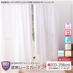 窓を飾るカーテン（デザインとサイズが選べる8000パターン）UGI S 紫外線約97%カット 日本製 遮熱レースカーテン （AL） 幅100cm×丈208cm（2枚組） 遮像 ミラー 保温 形態安定 ホワイト