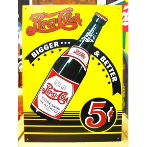アメリカンブリキ看板 ペプシコーラ レトロ看板(黄)