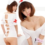 コスプレ　背中セクシーナースコスチューム3点セット/コスプレ