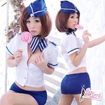 コスプレ　ミニスカスチュワーデスコスチューム4点set♪コスプレ