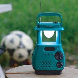 電池がなくても使える!ランタン型ダイナモラジオライト(携帯充電機能付き)【震災対策・防災用】