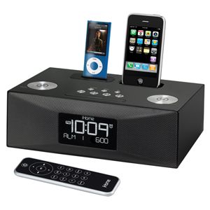 iPod/iPhone対応 デュアルドックアラームクロックラジオスピーカー （ブラック） SDI iHOME iP88 Dual Dock Alarm Clock Radio[ SDI-IP88BRJ ]