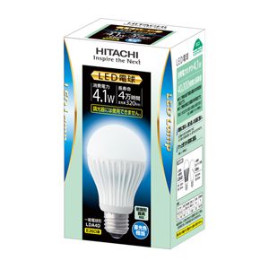 日立 LED電球（全光束:320 lm/昼光色相当） HITACHI 一般電球タイプ4.1W[ LDA4D ]