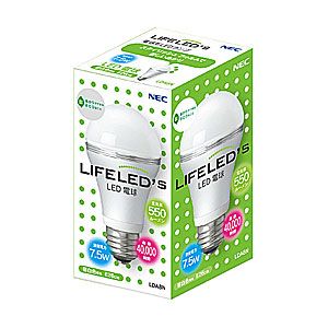 NEC LED電球（全光束:550lm/昼白色相当 口金E26） LIFELED'S（ライフレッズ）[ LDA8N ]