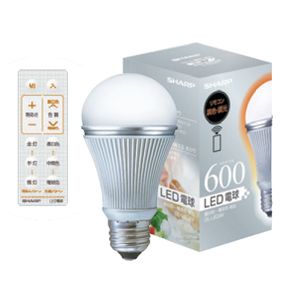 シャープ LED電球（全光束:430 lm/昼白色相当〜300 lm/電球色相当）【調色・調光モデル（リモコン対応）】 [ DL-L60AV ]