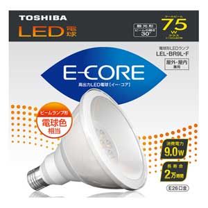 東芝 電球形LEDランプ ビームランプ形（全光束:435 lm/電球色相当） （口金E26）[ LEL-BR9L-F ]