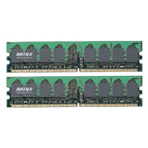 BUFFALO PC2-4200対応（DDR2 SDRAM） デスクトップ用メモリ 1GB（512MB×2枚） [ D2/533-512MX2 ]