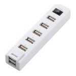 BUFFALO 7ポート USB2.0ハブ（ホワイト） バス&セルフパワー電源（集中スイッチ付）[ BSH7A02-WH ]