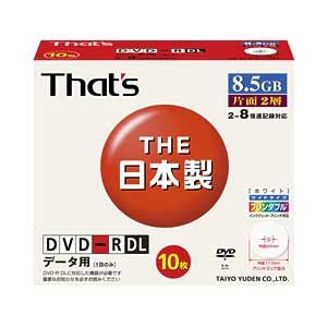 That's データ用8倍速対応DVD-R DL 10枚 [ DR-85WWY10SA ]