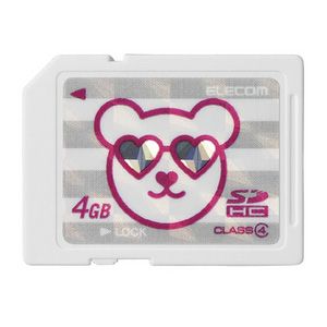 エレコム SDHCカード 4GB Class4「Loverish（ベアー）」グレーボーダー [ MF-FBSDH04GB1 ]