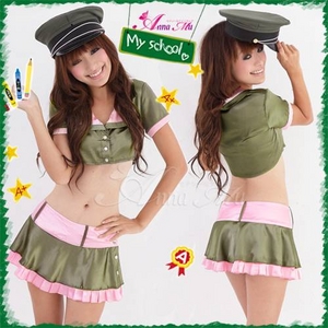 2010新作 セクシーミニスカ制服コスチューム3点セット　コスプレ