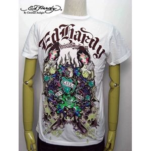 ed hardy（エドハーディー） メンズTシャツ DOUBLE LOVE WHITE【A9DBAAQK】 S