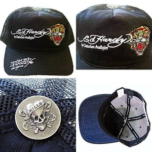 Ed Hardy(エドハーディー) キャップ BASIC CAP/ TIGER SIGNATURE タイガー/ 刺繍 ベーシック/ ブラック【A1N0AAAZ】