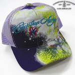 Christian Audigier（クリスチャンオードジェー） City of Angels Cap キャップ 刺繍 、蝶、チョウ/パーブル