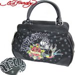 エドハーディー レディース バッグ 【Ed Hardy Bag】 【新作】 ローズ　ギャンブル　ロゴ　鳥　ラインストーン　Black【INY175LE】 
