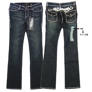 エドハーディー デニム ジーンズ【ED HARDY】レディース /LOGO-PUSIGNATUREWITHHAND STITCH /26インチ