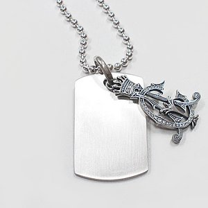 Christian Audigier クリスチャンオードジェー ネックレス ペンダント Dang Ling LOGO-CZ ドッグタグ 【P021】