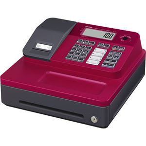 カシオ（CASIO）レジスター 本体 NL-100（SE-G1同等品） レッド（赤）【ロールペーパー40巻セット】