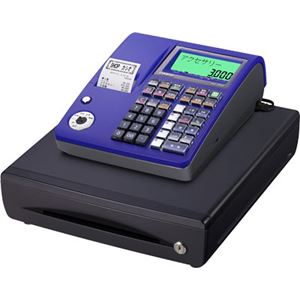 カシオ（CASIO）レジスター 本体 NL-300（TE-340同等品） ブルー【ロールペーパー10巻、PC接続ケーブルパターンBセット】