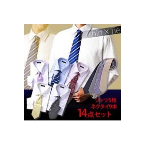 OLセレクト!シャツ5枚+ネクタイ9本 14点セット S