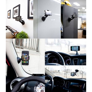スマートフォンホルダー ★iPhone & 各スマートフォン対応★ 車載・卓上用 カーマウント-White