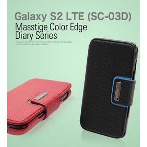 Zenus Galaxy S2 LTE �iSC-03D�j �P�[�XMasstige Color Edge 2 diary Series �J�[�h�P�[�X�t��-Red