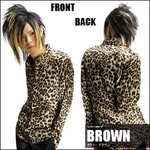 Luxury Black（ラグジュアリーブラック） レオパードドレスシャツ BROWN（ブラウン） Sサイズ