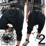 LuxuryBlack(ラグジュアリーブラック)レオパード切り替えプレートサルエルハーフパンツ/全2色