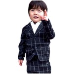 子供 スーツ 男の子 キッズスーツ 3点セット (ウィンドペンスーツBLK(L) 120) 子供服 