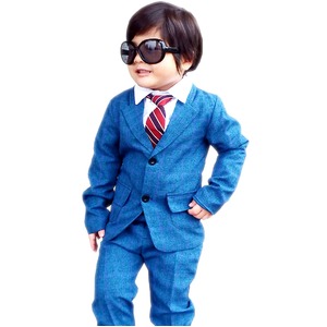 子供 スーツ 男の子 キッズスーツ 3点セット (ブルーチェックスーツ(XS) 95) 子供服 