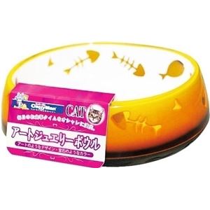 ドギーマンハヤシ ハヤシ アートジュエリーボウル CAT オレンジ 【ペット用品】