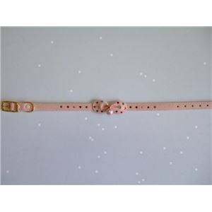 岡野製作所 ジェラストーンリボン S ピンク【ペット用品】【首輪】