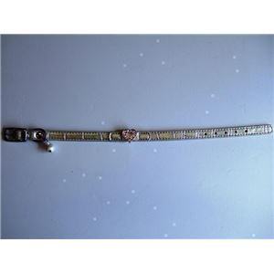 岡野製作所 パールクロコハート鈴付 M シルバー【ペット用品】【首輪】