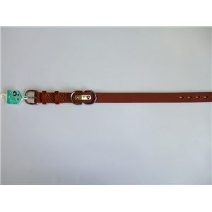 岡野製作所 ドイツ鞣平首輪 #21 ブラウン【ペット用品】【首輪】