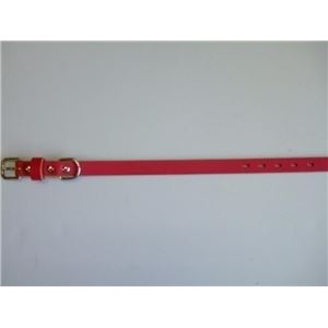 岡野製作所 ソフトなめし平首輪 #18 レッド【ペット用品】【首輪】
