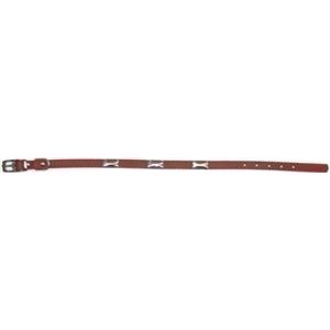 岡野製作所 Wレザーカラー ボーン S レッド【ペット用品】【首輪】