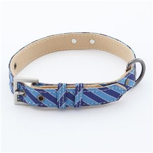ヤマヒサ シャルマン ストライプカラー M ブルー 【首輪】【ペット用品】