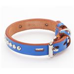 ヤマヒサ BL 手縫平首輪中一 24mm ブルー 【首輪】【ペット用品】