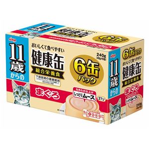 （まとめ）アイシア 11歳からの健康缶 まぐろ40g×6P【猫用・フード】【ペット用品】【×12セット】