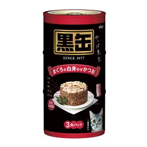 （まとめ）アイシア A黒缶 まぐろの白身のせかつお160g×3P【猫用・フード】【ペット用品】【×18セット】