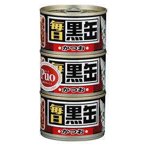 （まとめ）アイシア 毎日 黒缶 かつお 160g×3P【猫用・フード】【ペット用品】【×18セット】