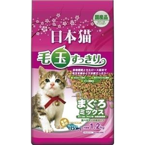 （まとめ）イースター 日本猫 毛玉すっきりまぐろミックス1.2Kg【猫用・フード】【ペット用品】【×6セット】