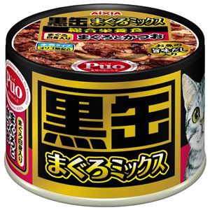 （まとめ）アイシア 黒缶まぐろミックス まぐろ白身入り160g 【猫用・フード】【ペット用品】【×48セット】