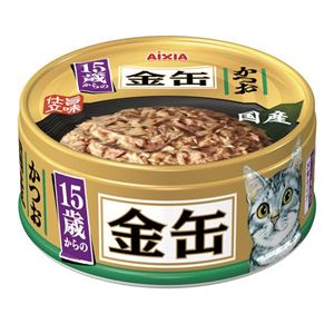 （まとめ）アイシア 15歳 金缶ミニ かつお 70g 【猫用・フード】【ペット用品】【×48セット】